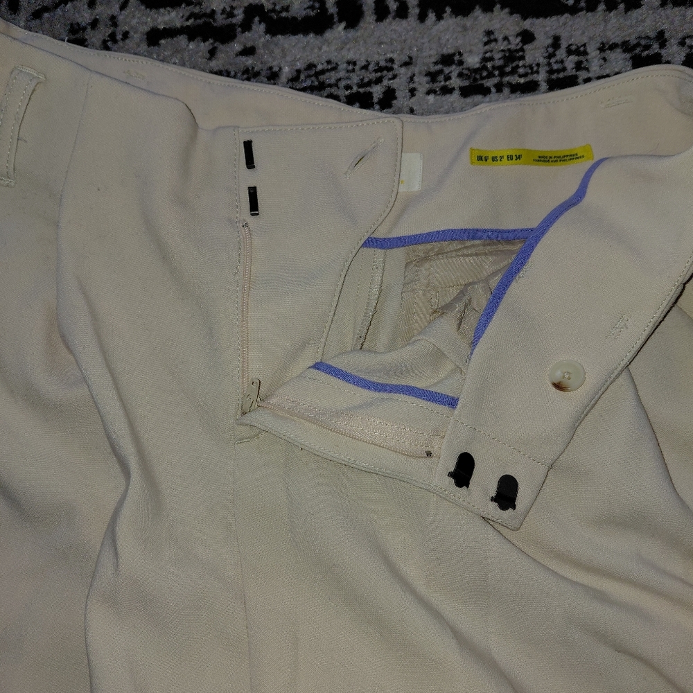 Maeve Anthropologie The Avery Pleated Wide Leg Crop Pants Cream 2 - Picture 13 of 16